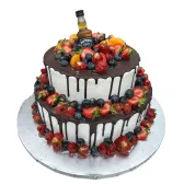 Tort  Drip cake z whisky + owoce