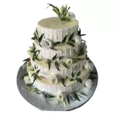 Tort Weselny Drip cake  żywymi kwiatami