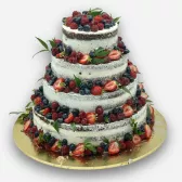 Tort Weselny Naked  cake z owocami