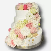 Tort Weselny - Kwiatowa elegancja